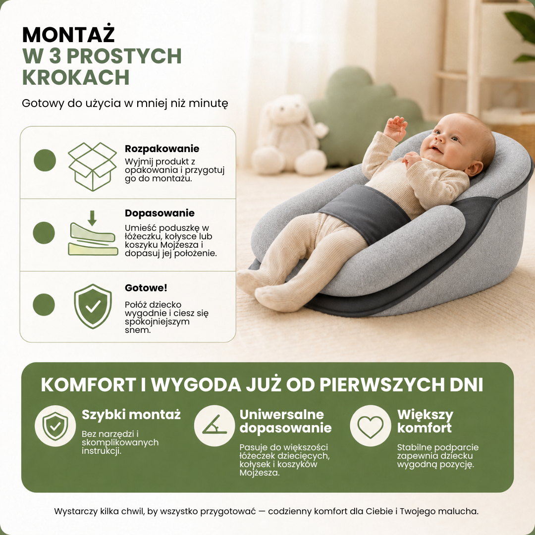 BabyKlin™ | Pomaga zapewnić wygodniejszą pozycję po karmieniu
