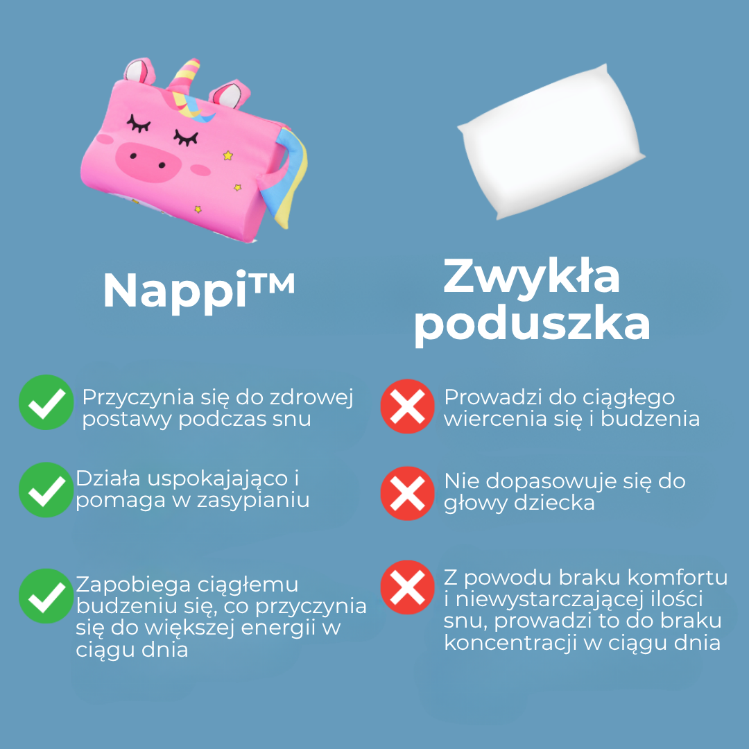 Nappi™ | Poduszka dla dzieci zapewniająca spokojny sen