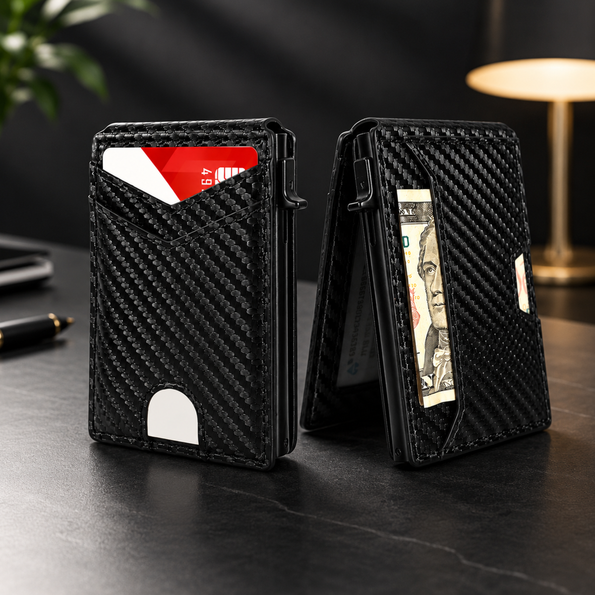 Portfel PopUp™ | Smukły portfel RFID z wysuwanym schowkiem na karty