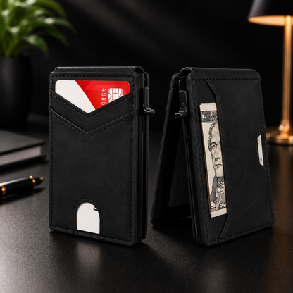 Portfel PopUp™ | Smukły portfel RFID z wysuwanym schowkiem na karty