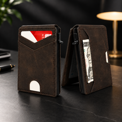Portfel PopUp™ | Smukły portfel RFID z wysuwanym schowkiem na karty