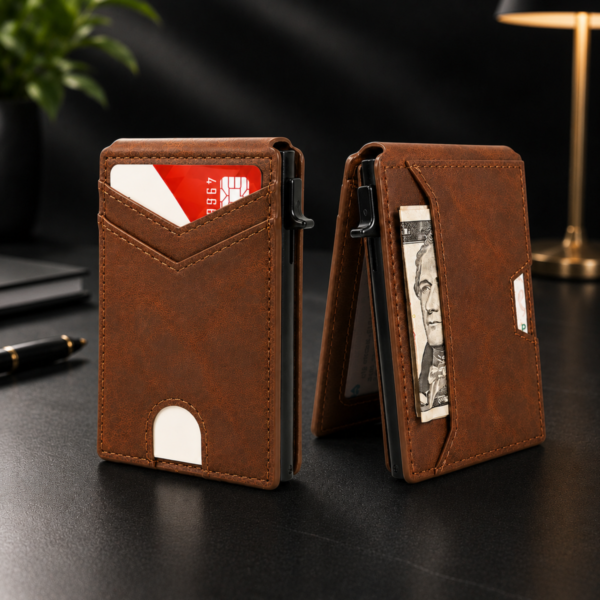 Portfel PopUp™ | Smukły portfel RFID z wysuwanym schowkiem na karty
