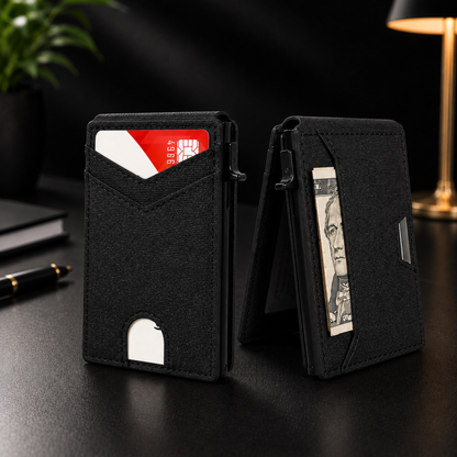 Portfel PopUp™ | Smukły portfel RFID z wysuwanym schowkiem na karty