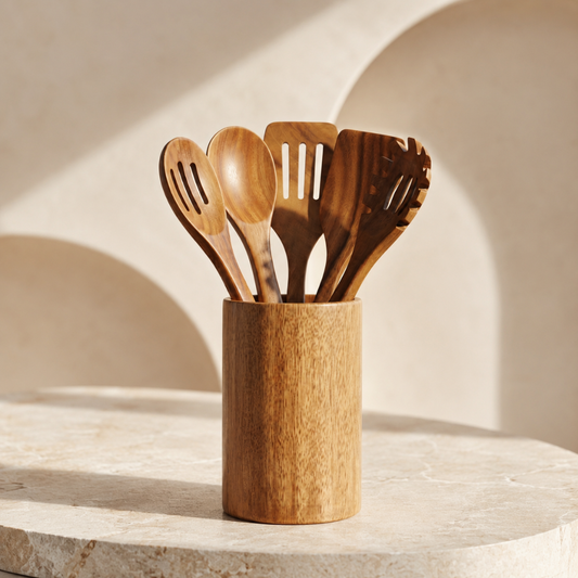 PureWood™ | 5-częściowy zestaw przyborów kuchennych z naturalnego drewna
