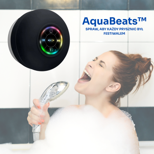 AquaBeats™  | zamienia prysznic w koncert z potężnym dźwiękiem i pokazem świateł LED. Odpowiednie dla wszystkich rozmiarów i kształtów stóp!