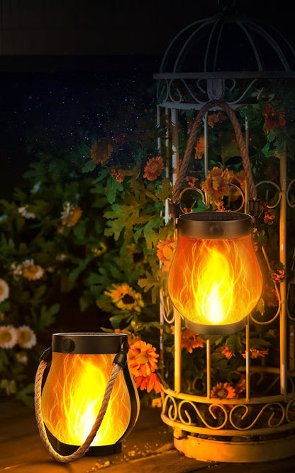 EmberGlow™ | Latarnia zasilana energią słoneczną z realistycznym efektem płomienia