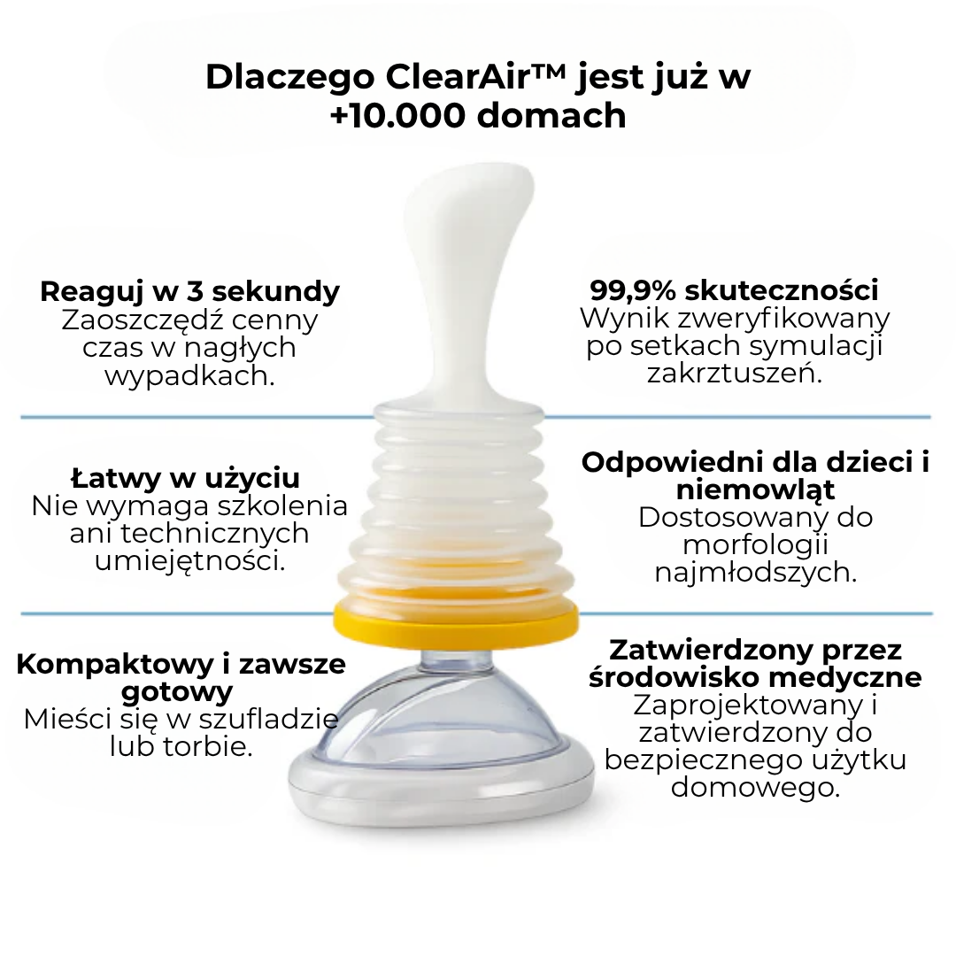 ClearAir™ | Zaufany przez tysiące, sprawdzony w ratowaniu życia w kilka sekund