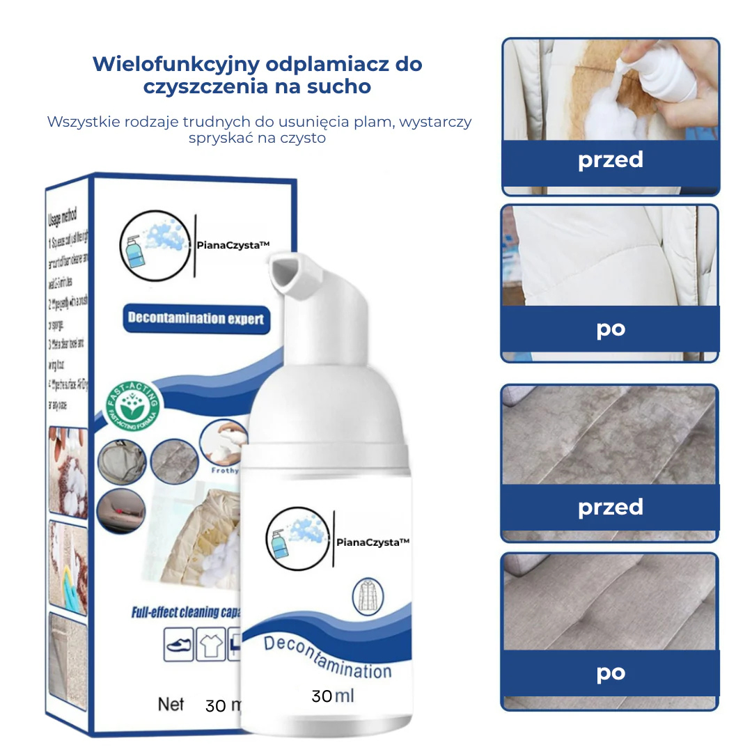 PianaCzysta™ | Błyskawiczny odplamiacz bez wody i szorowania!