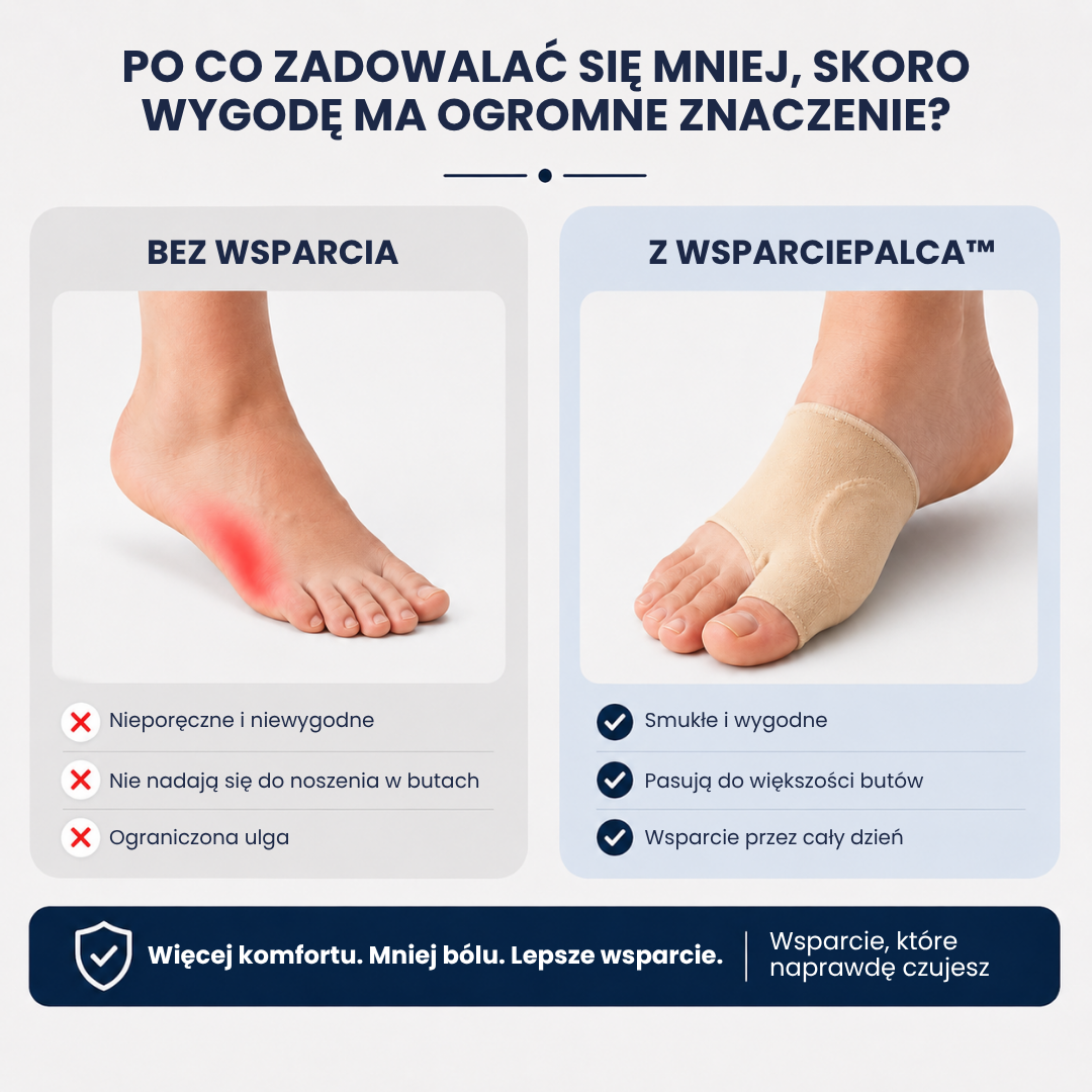 WsparciePalca™ | Chodź wygodniej bez ciągłego ucisku na bunion