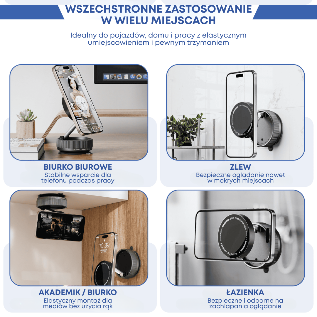 SteadyHold Pro™ | Niezachwiany Chwyt, Swoboda 360° | Bądź w Kontakcie Gdziekolwiek Jesteś