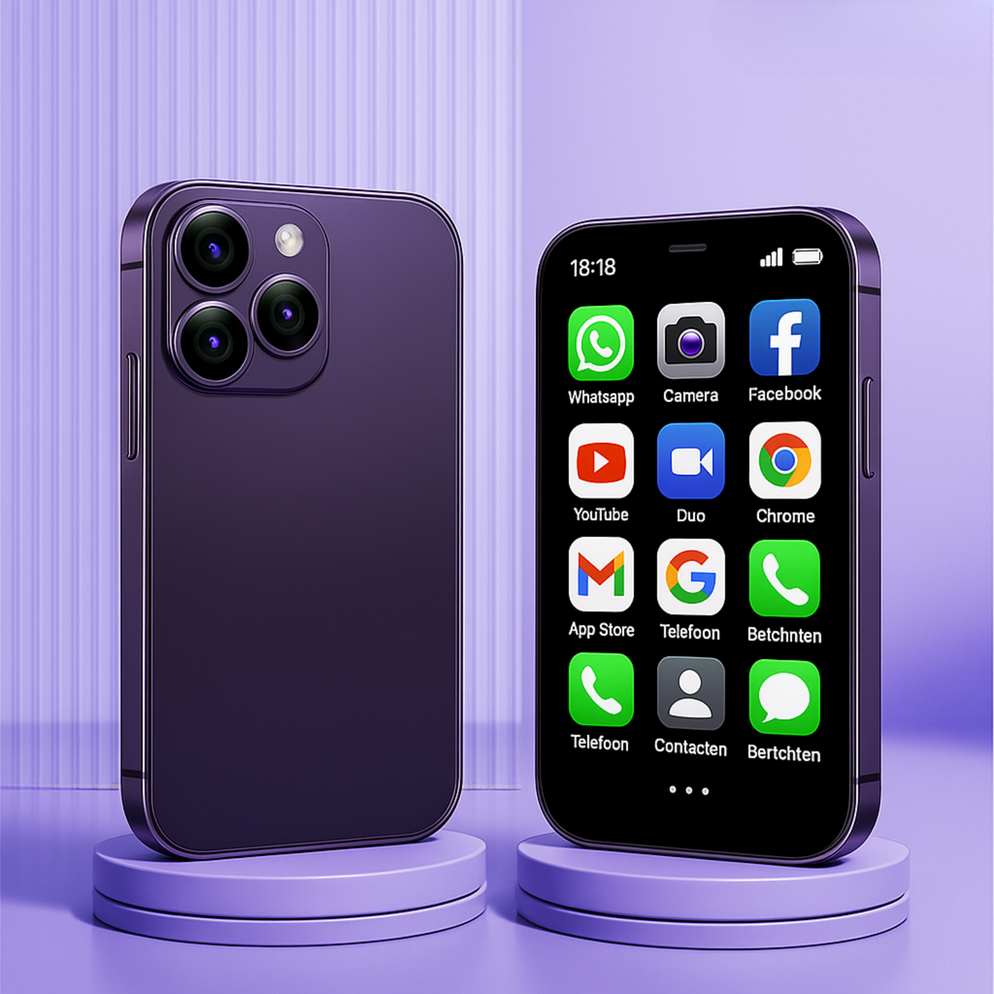 SmartMini™ | Stylowy i poręczny – Mini Smartfon w kolorach: jasnoniebieski, czarny i fioletowy