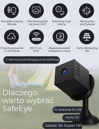 SafeEye™ | Pełne bezpieczeństwo – bez kabli, WiFi i komplikacji