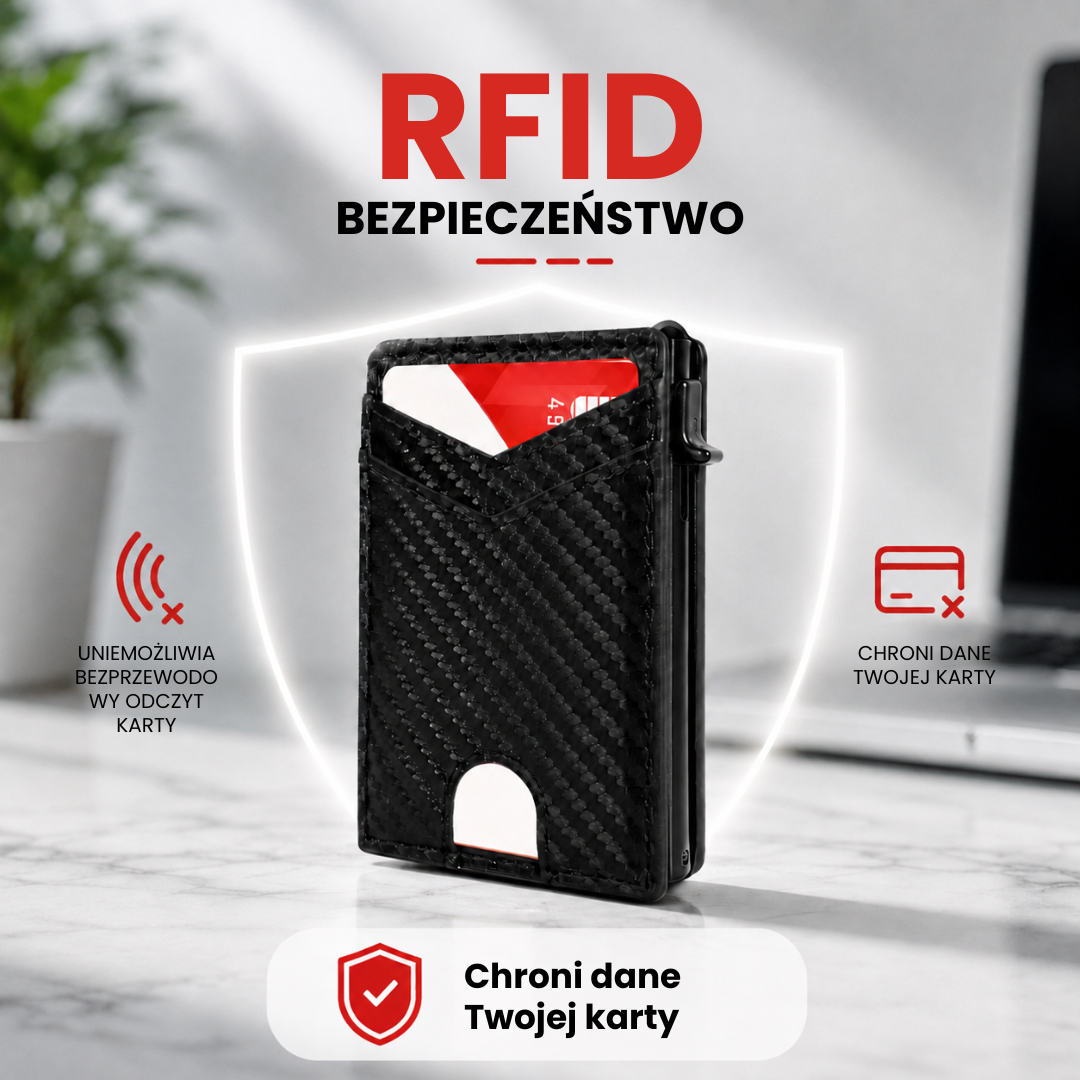 Portfel PopUp™ | Smukły portfel RFID z wysuwanym schowkiem na karty