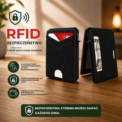 Portfel PopUp™ | Smukły portfel RFID z wysuwanym schowkiem na karty