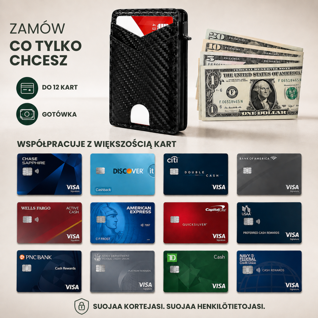 Portfel PopUp™ | Smukły portfel RFID z wysuwanym schowkiem na karty