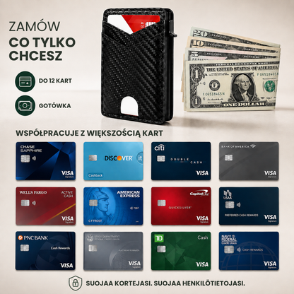 Portfel PopUp™ | Smukły portfel RFID z wysuwanym schowkiem na karty
