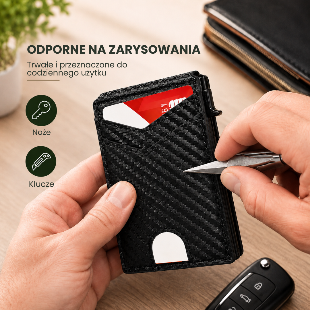 Portfel PopUp™ | Smukły portfel RFID z wysuwanym schowkiem na karty