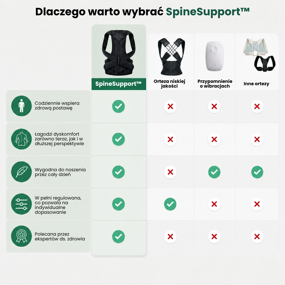 SpineSupport™ | Codzienne wsparcie dla prostszych pleców i lepszej postawy